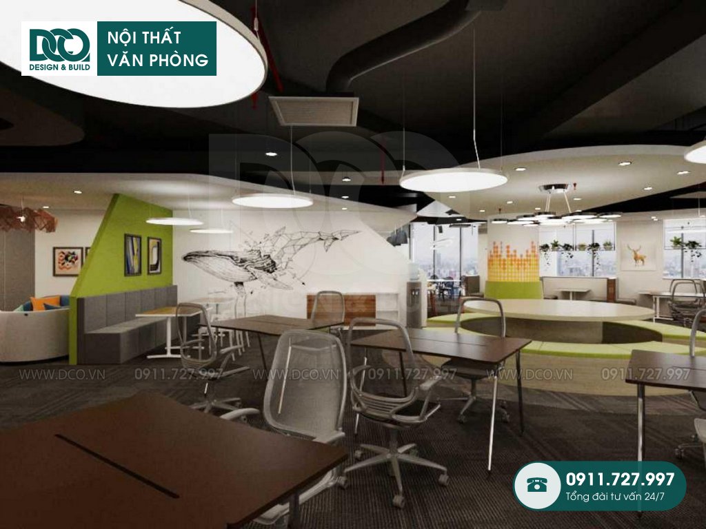 Hình ảnh thiết kế nội thất Coworking Space tầng 21 VP Bank (6)