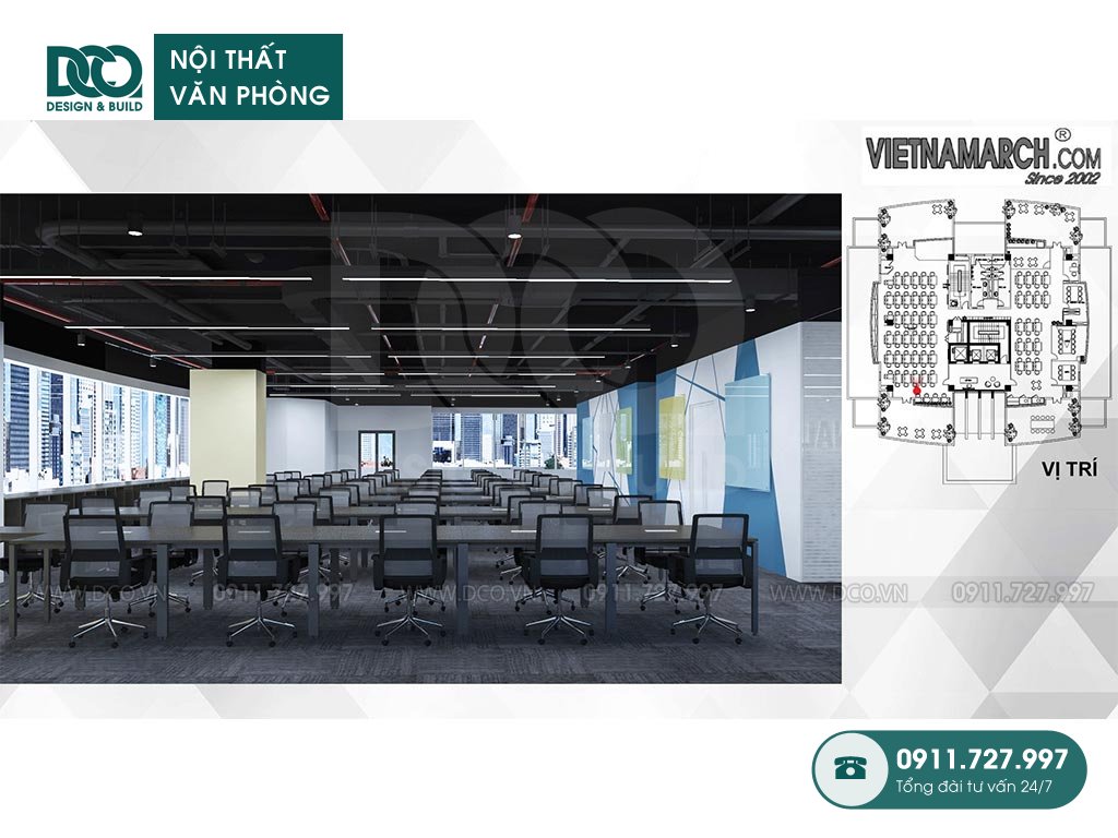 Dự án thiết kế văn phòng 800m2 Công ty NAL Việt Nam