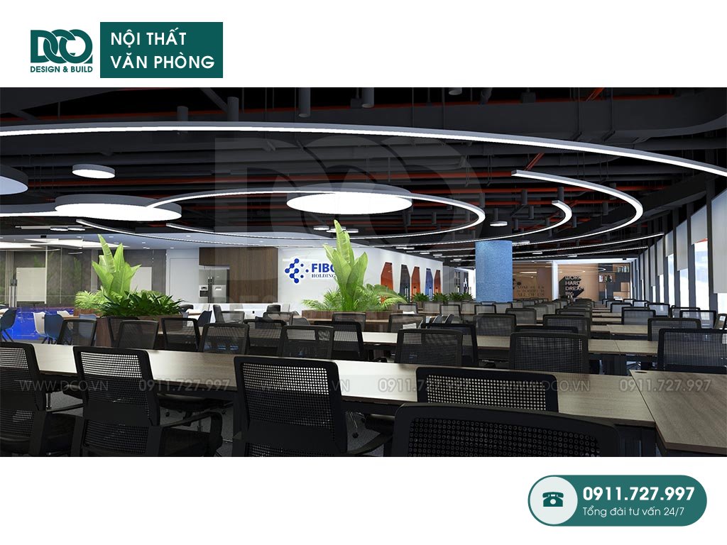 Phương án thiết kế văn phòng FIBO tại tòa nhà Dolphin Plaza - PA2