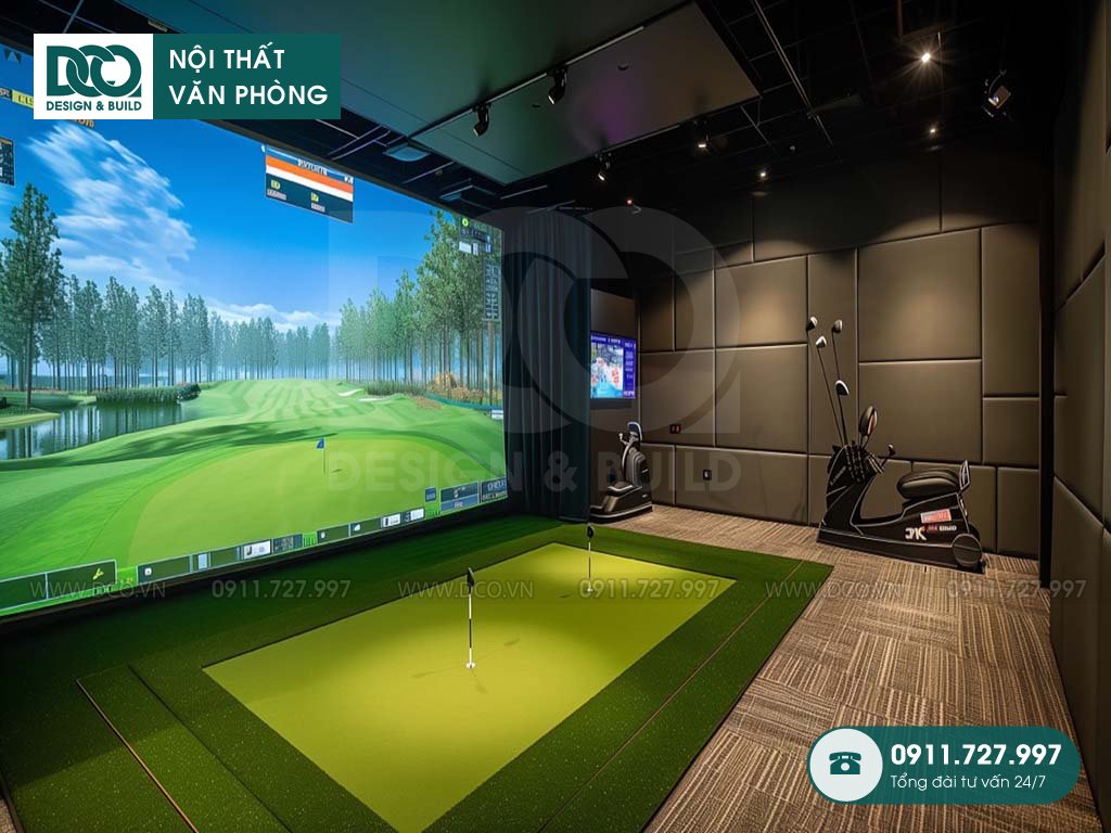 Phương án thiết kế phòng tập Golf 3D tại Vinhome Marina Hải Phòng