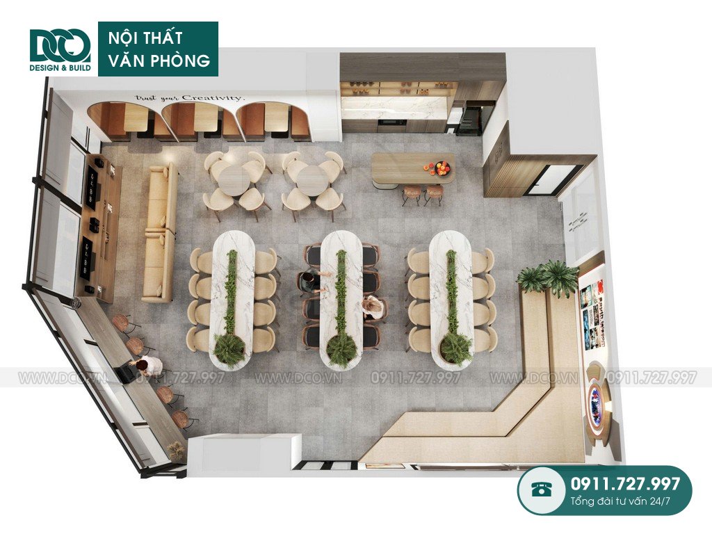 Dự án cải tạo, thiết kế nội thất văn phòng South Telecom tại Trần Quang Diệu