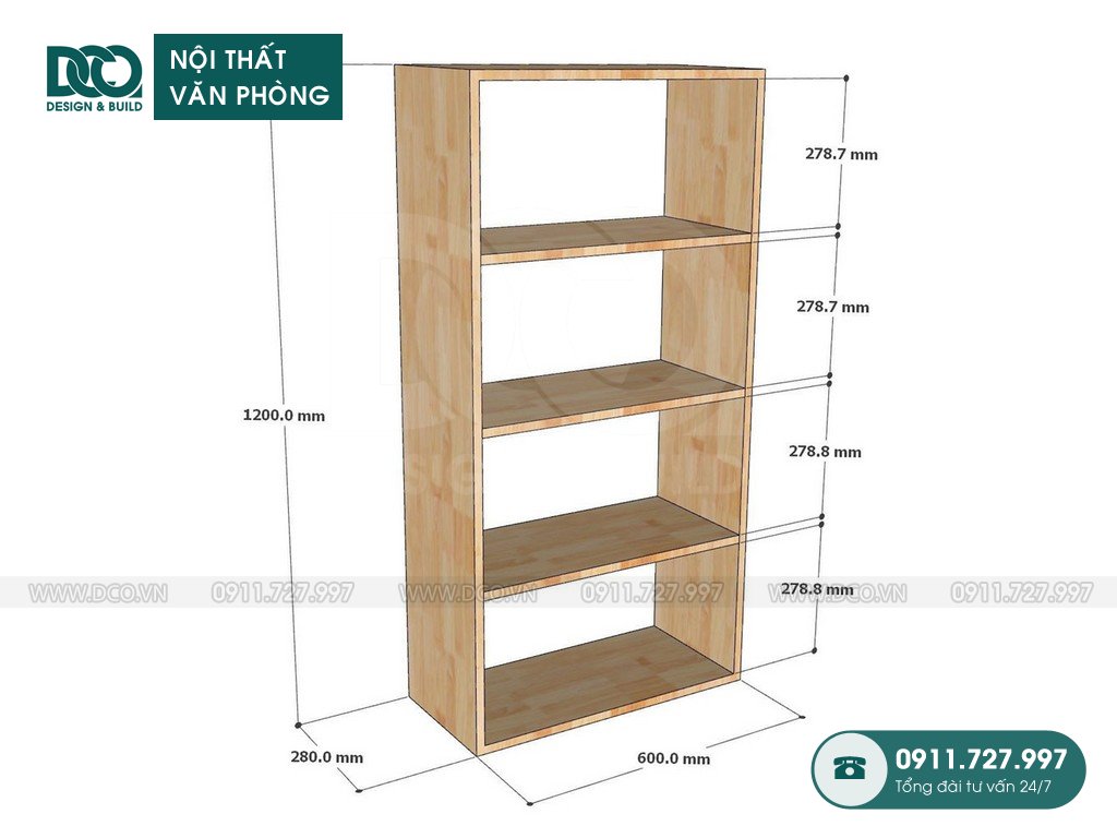 Kích thước kệ sách văn phòng