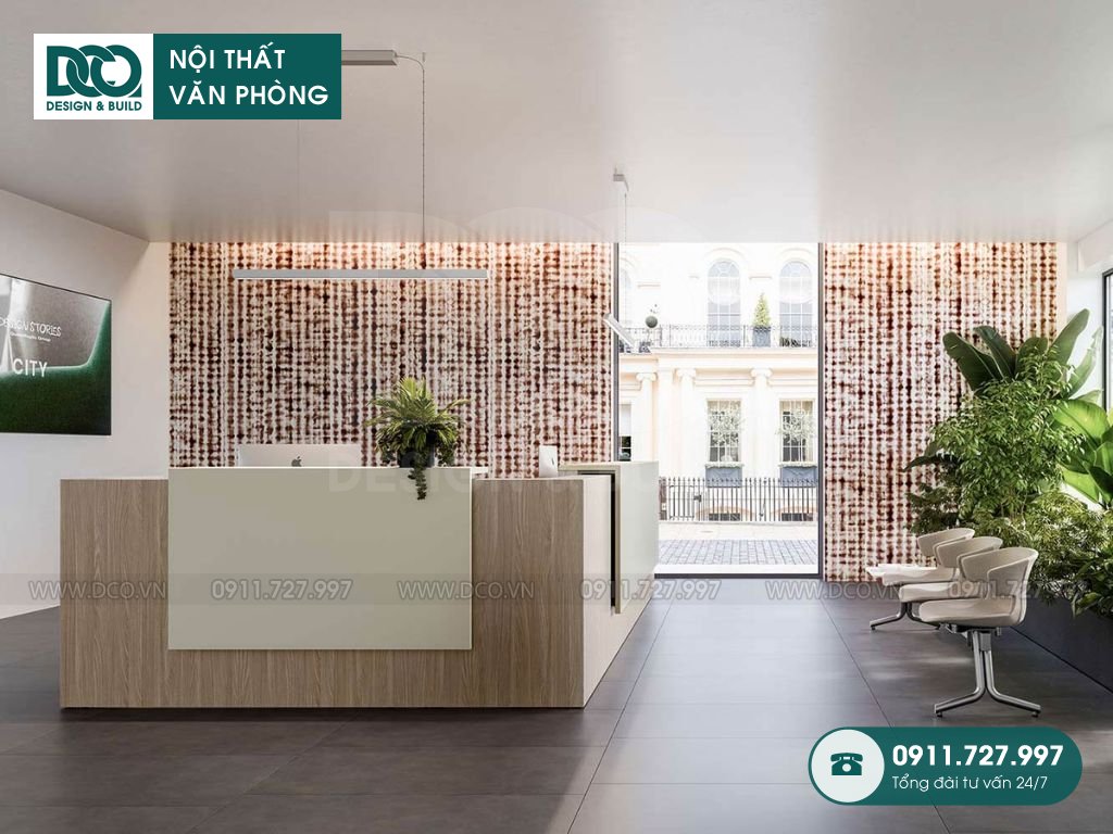 Kích thước quầy lễ tân văn phòng