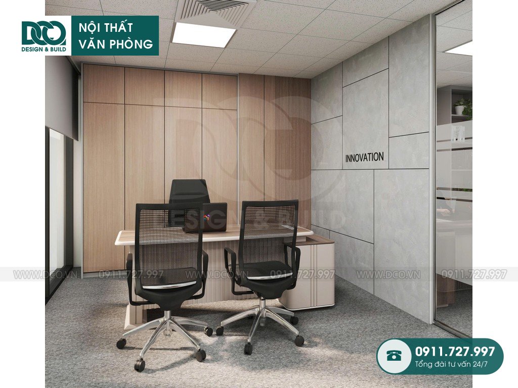 Thiết kế nội thất văn phòng xuất nhập khẩu kim loại ANZ 109m2 tại Hồ Tùng Mậu