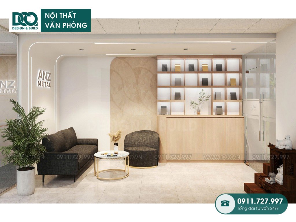 Thiết kế nội thất văn phòng xuất nhập khẩu kim loại ANZ 109m2 tại Hồ Tùng Mậu