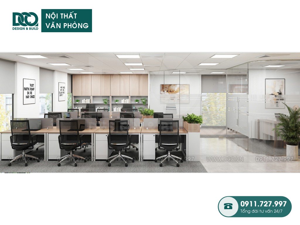 Thiết kế nội thất văn phòng xuất nhập khẩu kim loại ANZ 109m2 tại Hồ Tùng Mậu