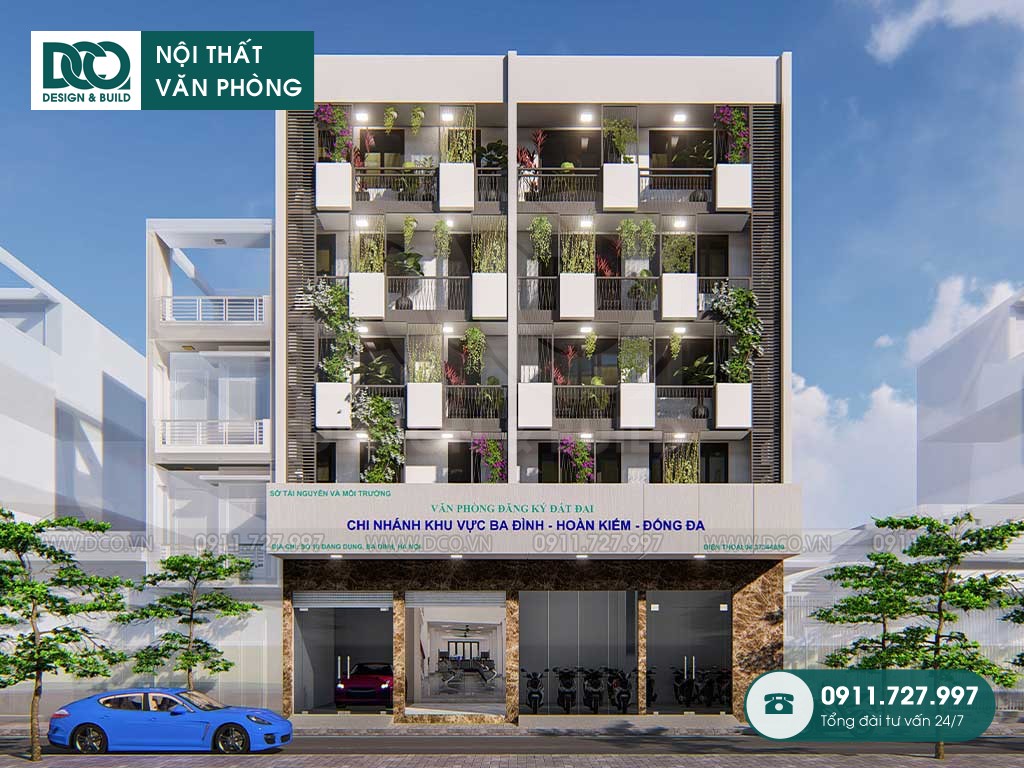 Dự án thiết kế văn phòng 255m2 5 tầng tại phường Quán Thánh