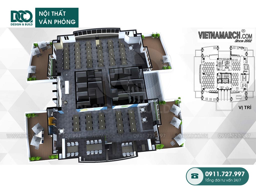 Dự án thiết kế văn phòng 200 chỗ ngồi tại phường Dịch Vọng Hậu